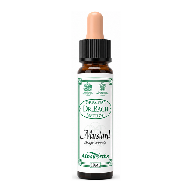 Dr Bach Mustard Bach Flower Remedy — front view showing product label and branding, studio product photo on white background