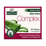 Aloe Pura Aloe Vera Gentle Action Complex 30 Tablets — front view showing product label and branding, studio product photo on white background