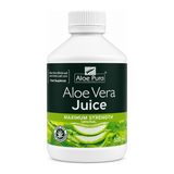Aloe Pura Aloe Vera Juice Max Strength — front view showing product label and branding, studio product photo on white background