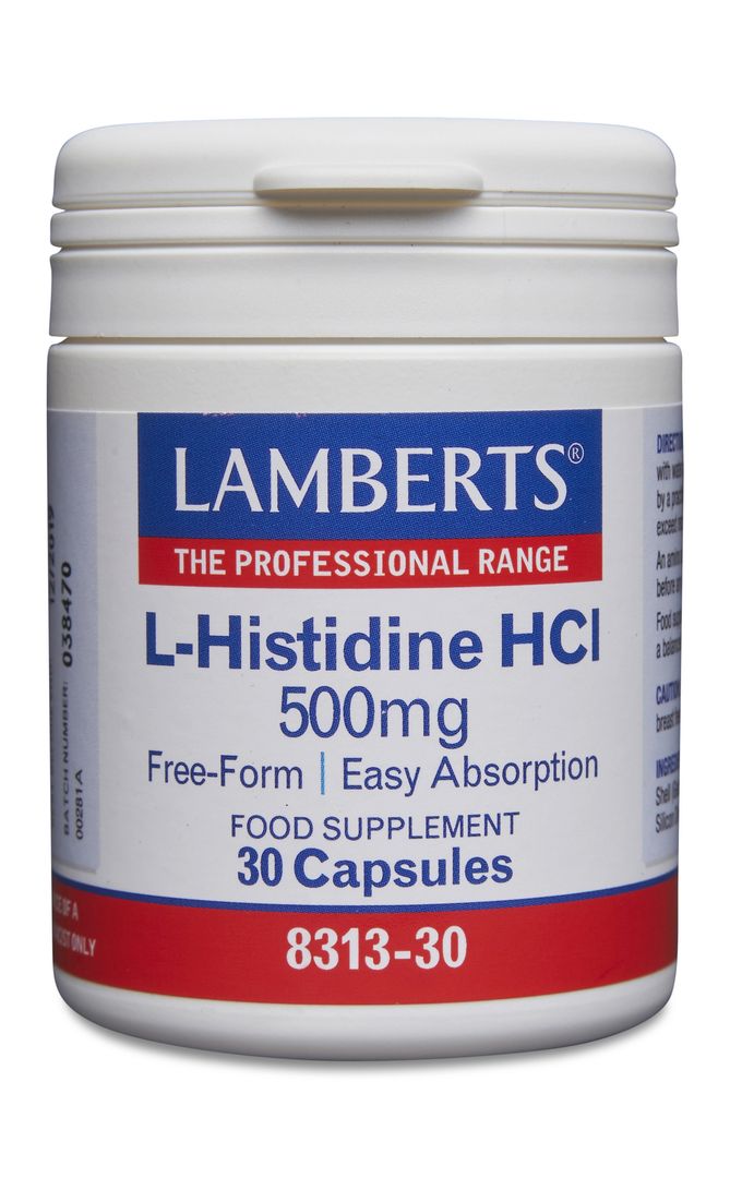 Lamberts L-Histidine HCl 500mg Capsules