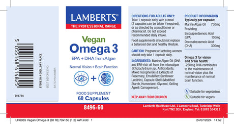 Lamberts Vegan Omega 3 Capsules