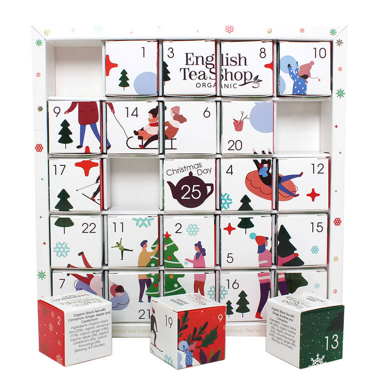English Tea Shop Organic White Puzzle Advent Calendar 25 Tea Pyramid Bags
