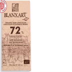 Blanxart Premium Organic Dark 72% Dominica Republic with Almonds