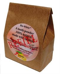 Bio-White Organic Tooth Powder Lemon refill in a paper bag (no plastic) 35g