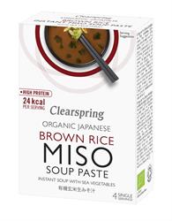 Clearspring OG Japanese Brown Rice Miso Soup Paste with Sea Vegetables 4x