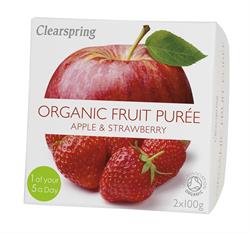 Clearspring Organic Fruit Puree Apple/Strawberry (2x)