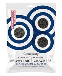 Clearspring Organic Brown Rice Crackers - Black Sesame