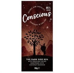 Conscious Chocolate Dark Side 85% Raw Vegan Organic Chocolate Bar