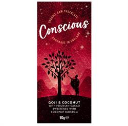 Conscious Chocolate Goji & Coconut Raw Vegan Organic Chocolate Bar