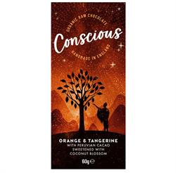 Conscious Chocolate Orange & Tangerine Raw Vegan Organic Chocolate Bar