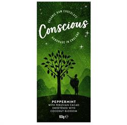 Conscious Chocolate Peppermint Raw Organic Vegan Chocolate Bar