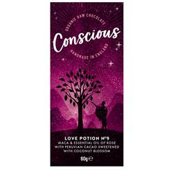 Conscious Chocolate Love Potion No 9 Raw Vegan Organic Chocolate Bar