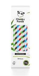 Cheeky Panda 100% Biodegradable Bamboo Paper Straws 100 Straws Multicoloured