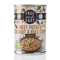 Free & Easy Organic Sweet Potato Kale & Coconut Curry