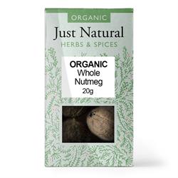 Just Natural Herbs Organic Whole Nutmeg (Box) 20g