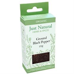 Just Natural Herbs Organic Ground Black Pepper (Box) 25g