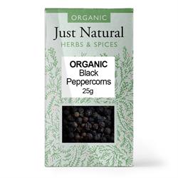 Just Natural Herbs Organic Black Peppercorns (Box) 25g