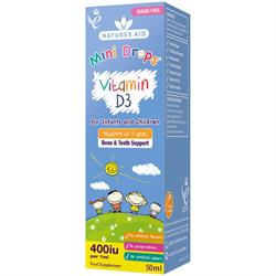 Natures Aid Mini Drops Vitamin D3 400iu 50ml