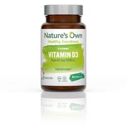 Natures Own Wholefood Vegan Vitamin D3 62.5g 0i.u. 60 Tablets