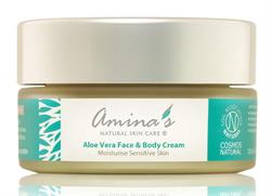 Amina's Natural Skincare Aloe Vera Face & Body Cream Daily Moisturiser for Sensitive Skin