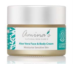 Amina's Natural Skincare Aloe Vera Face & Body Cream Daily Moisturiser for Sensitive Skin