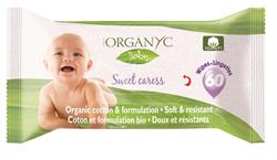 Organyc Sweet Caress Organic Cotton Baby Wipes - 60 Wipes