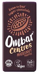 Ombar Centres Hazelnut Truffle Dark Chocolate Bar