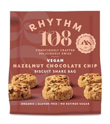 Rhythm 108 Swiss Vegan Hazelnut Chocolate Chip Share Bag 135g