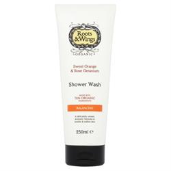 Roots and Wings Organic Sweet Orange & Rose Geranium Shower Wash