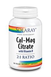 Solaray Cal-Mag Citrate with Vitamin D - 90ct - veg caps