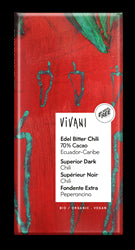 Vivani Dark Chilli Chocolate 70% Vegan Organic